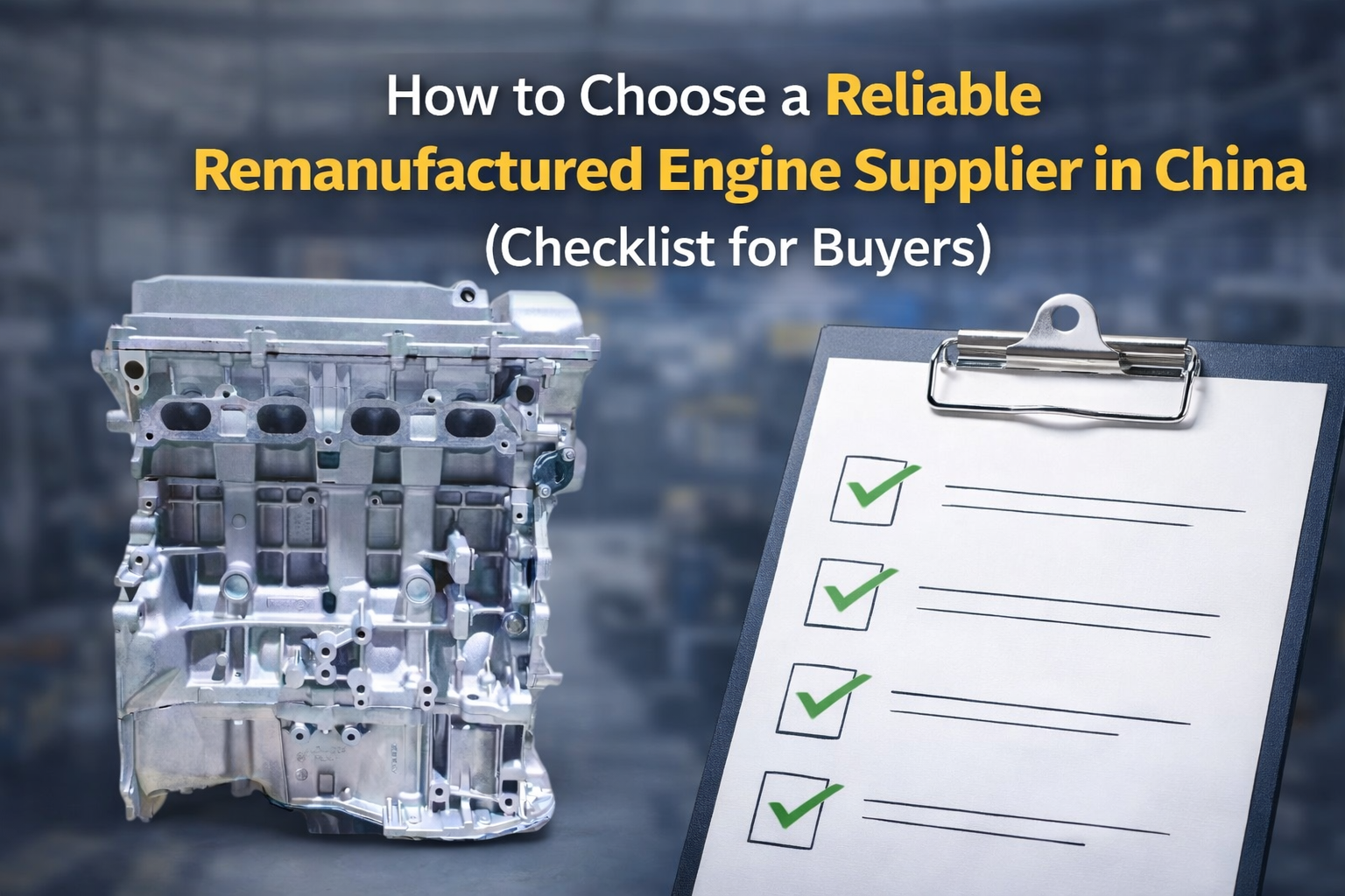 How to Choose a Reliable Remanufactured Engine Supplier in China (Checklist for Buyers)