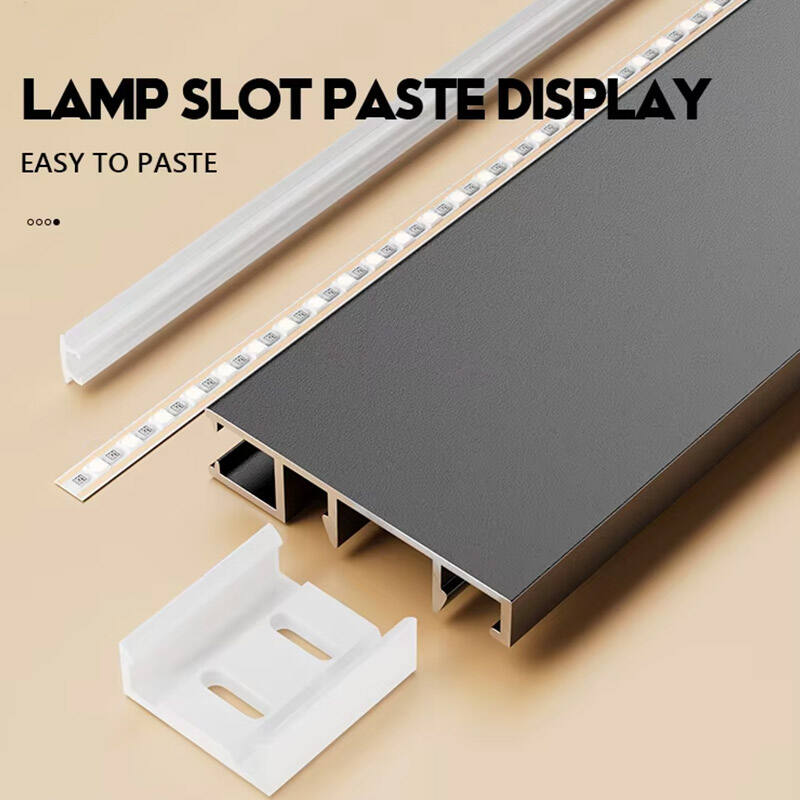 50/80*12 mm øverste LED aluminium fotplank (festet med krok)