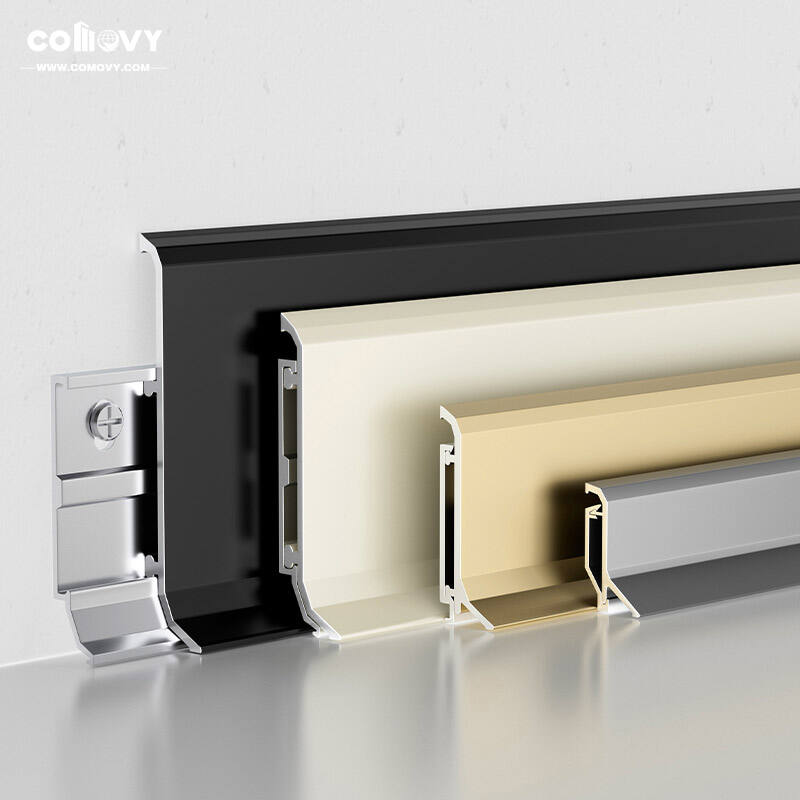 26/40/60/80*17mm Diamond Inclined plane Metal skirting board（Buckle-Mounted）