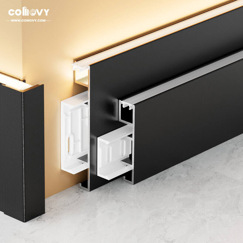 50/80*12 mm øverste LED aluminium fotplank (festet med krok)