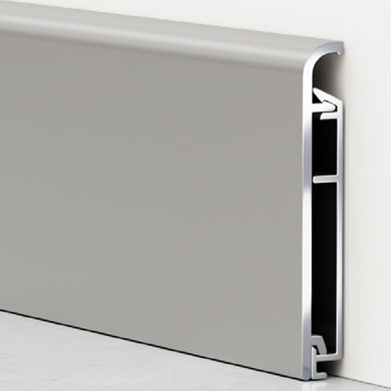 metalowa listwa przypodłogowa w kształcie łuku 40/60/80*8,2 mm (z zamkiem)