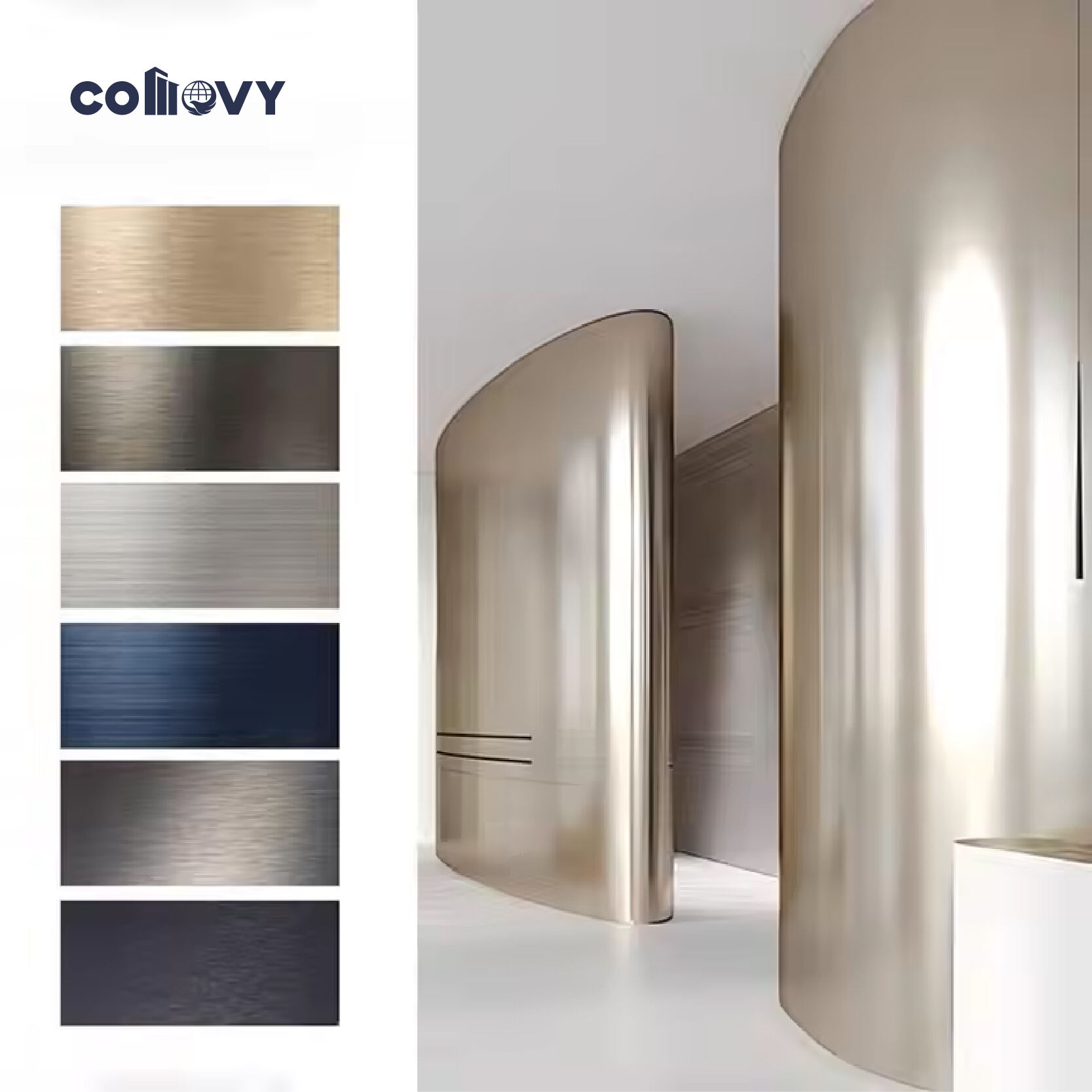 Metallic texture Veneer Bamboo Wall Board