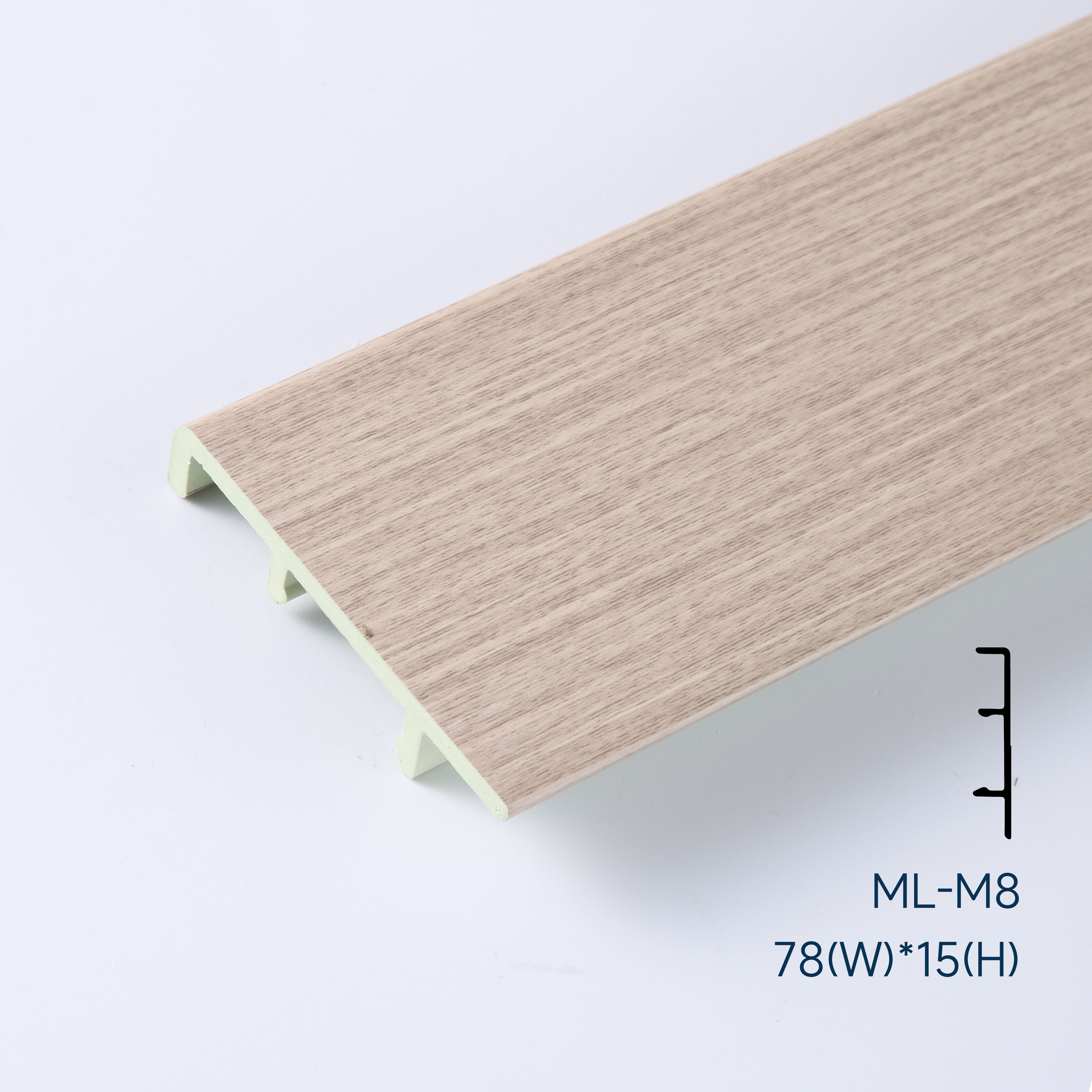 78*15mm Quick installation PVC skirting board(ML-M8)