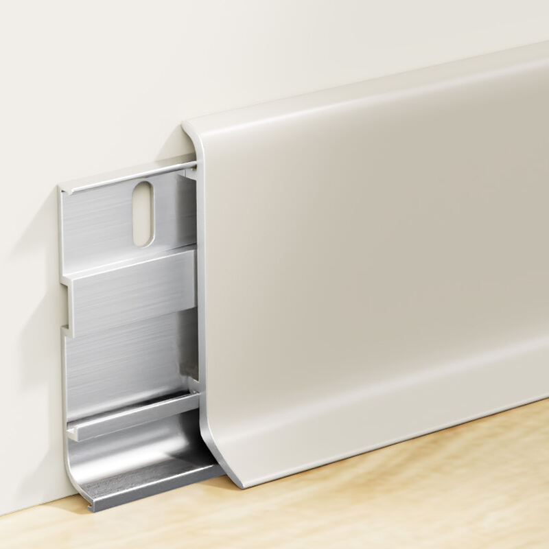 46/60/80*15mm Simplicity curved style Metal skirting board(Buckle-Mounted)