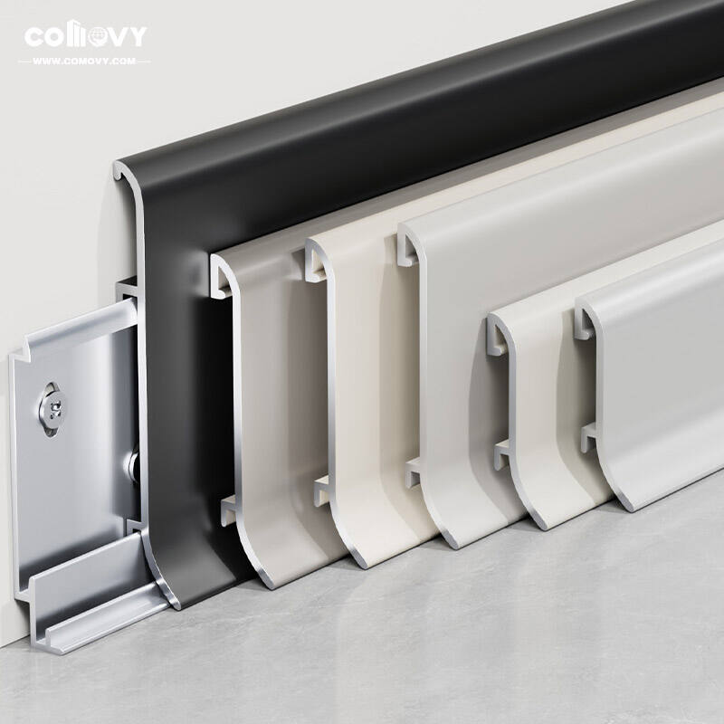 40*10mm,60/80*11mm Arc-shaped Metal Skirting Board（Buckle-Mounted）