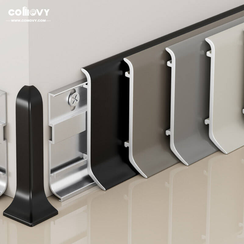 46/60/80*15mm Simplicity curved style Metal skirting board（Buckle-Mounted）