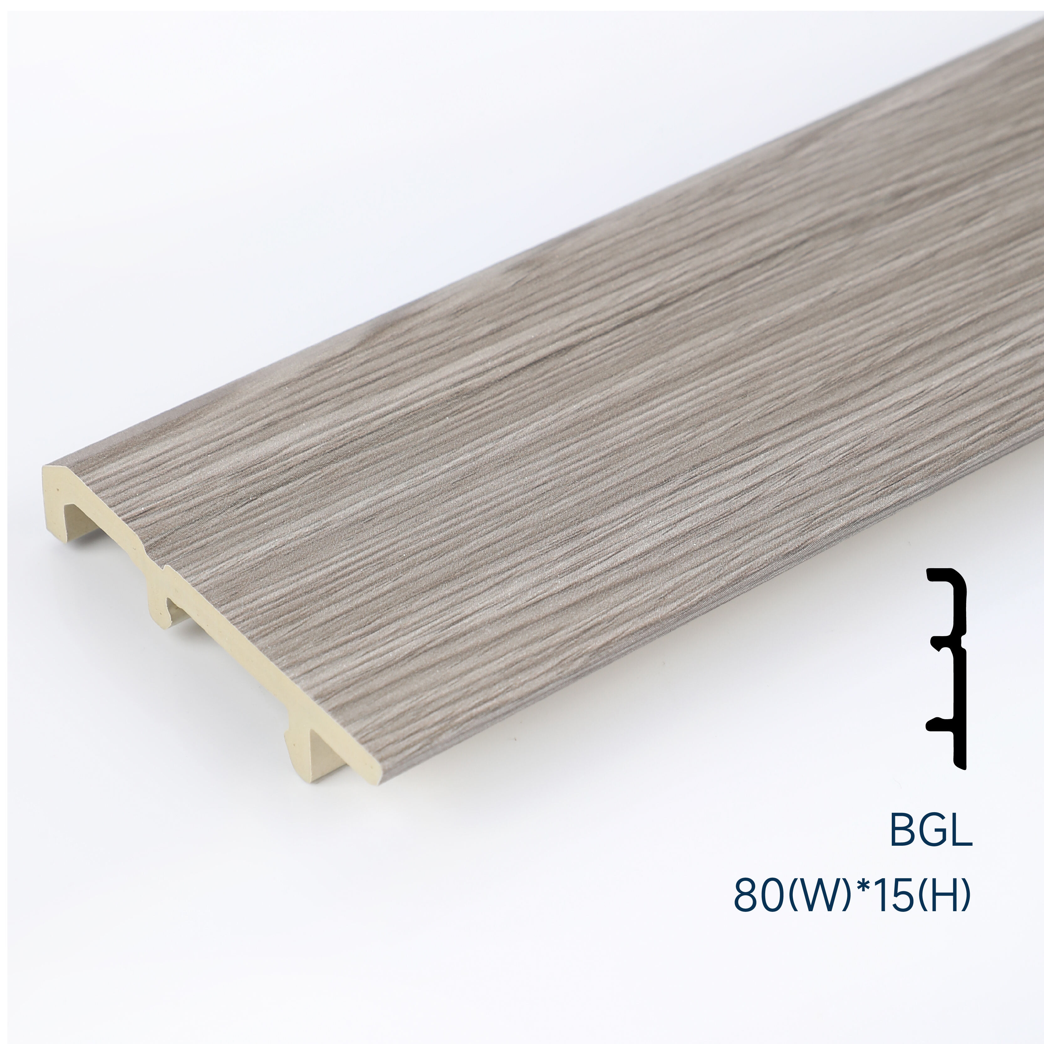 80*15mm Engineering PVC skirting board(BGL)