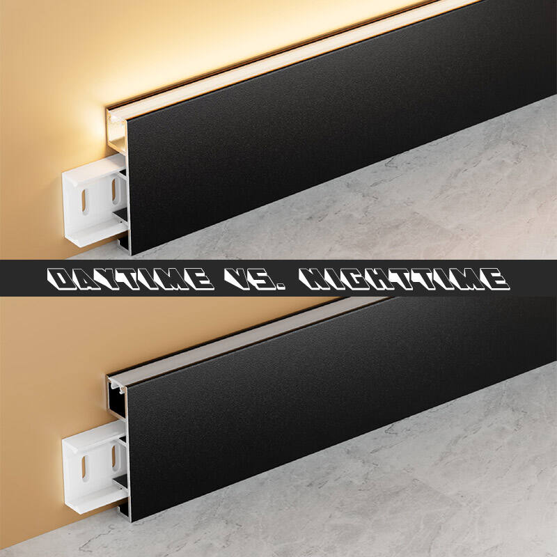 50/80*12 mm øverste LED aluminium fotplank (festet med krok)