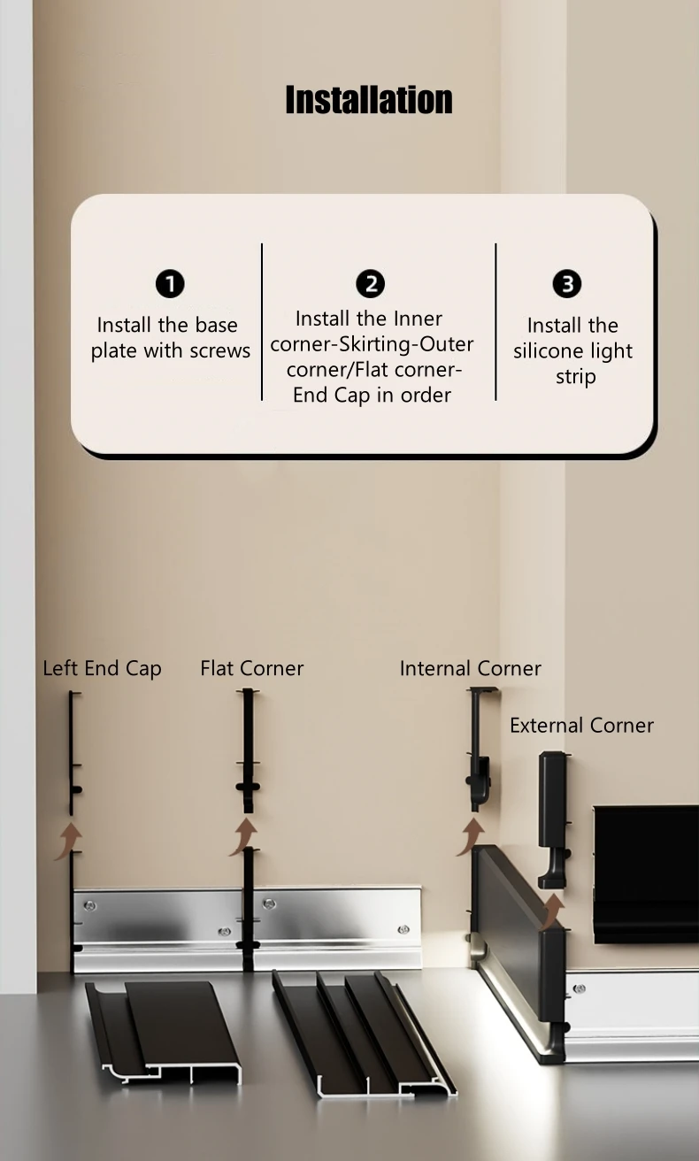 60/80*11mm Bunnlys aluminium fotplank (festet med krokemekanisme)