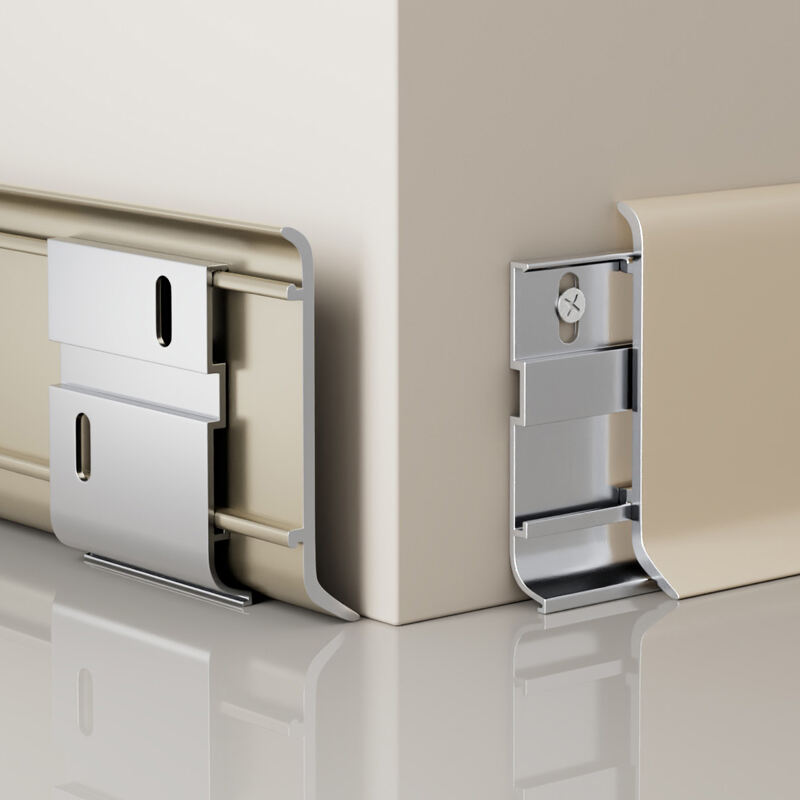 46/60/80*15mm Simplicity curved style Metal skirting board(Buckle-Mounted)