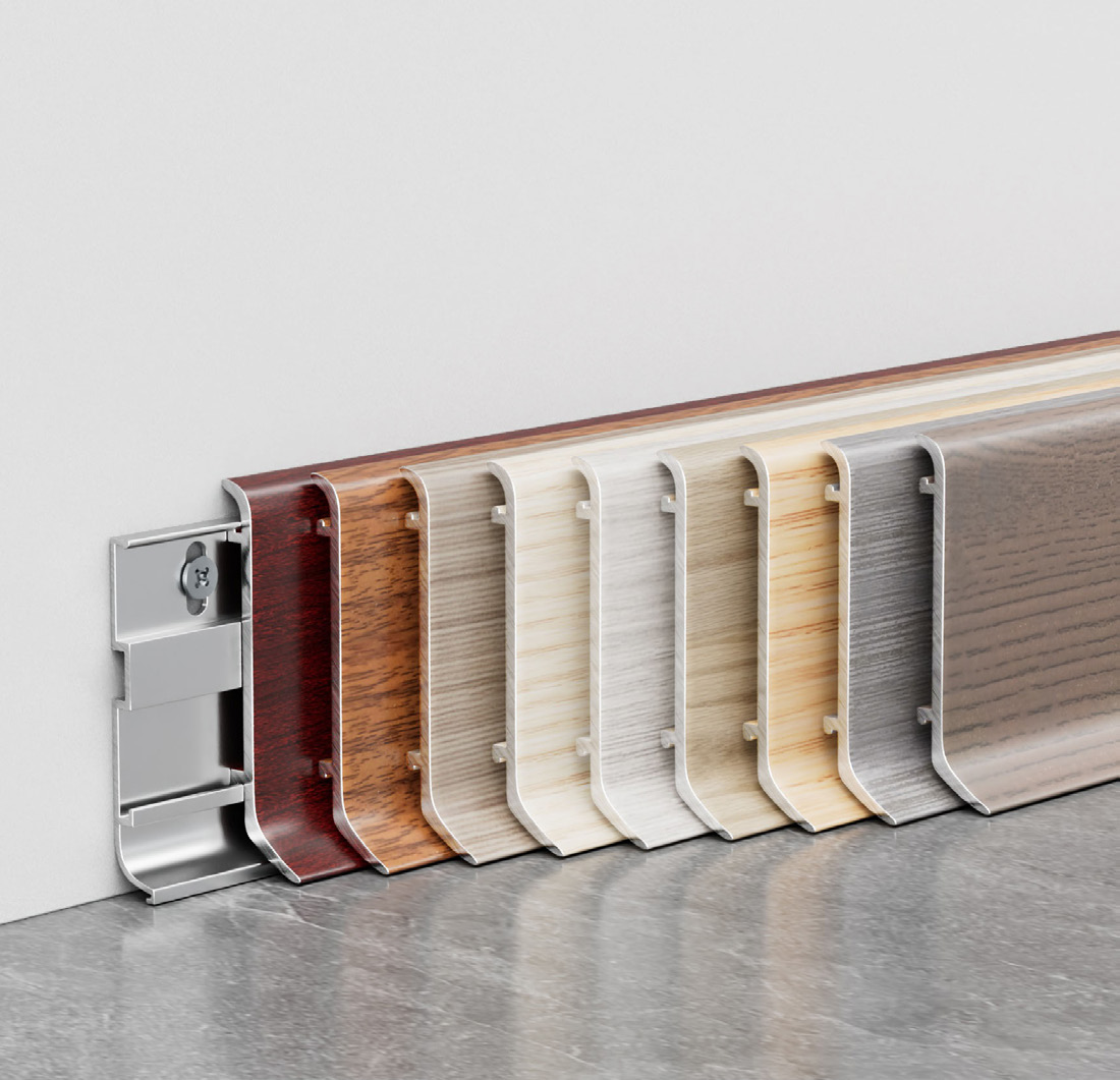 60*15mm Wooden style Metal skirting board（Buckle-Mounted）