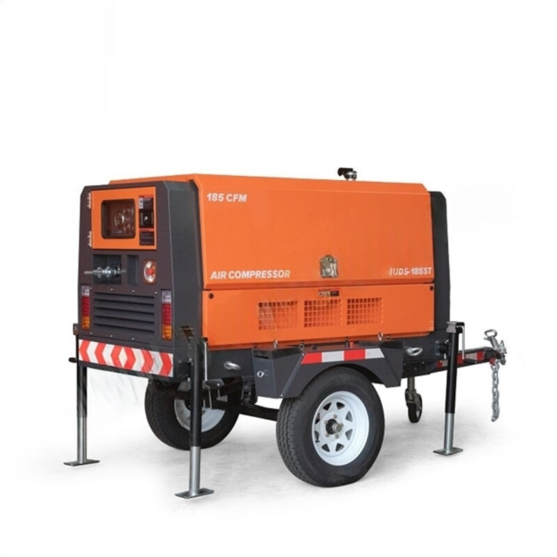 máy nén khí Diesel chất lượng cao 265CFM, Máy nén khí trục vít di động chạy Diesel