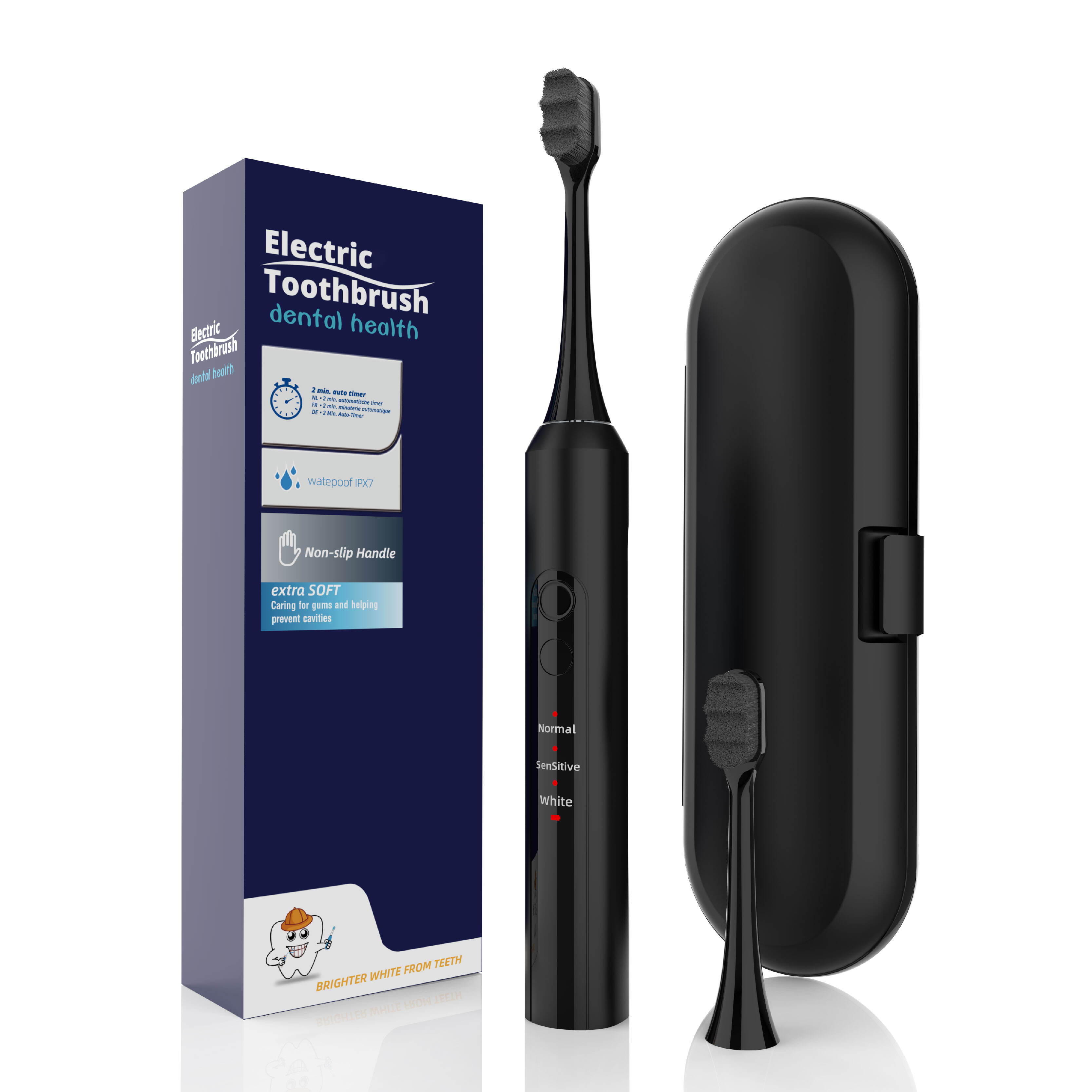 Manufacturer Wholesale Deep Cleaning Soft Bristles Multi-Function Battery Powered Waterproof Electric Toothbrush For Adults