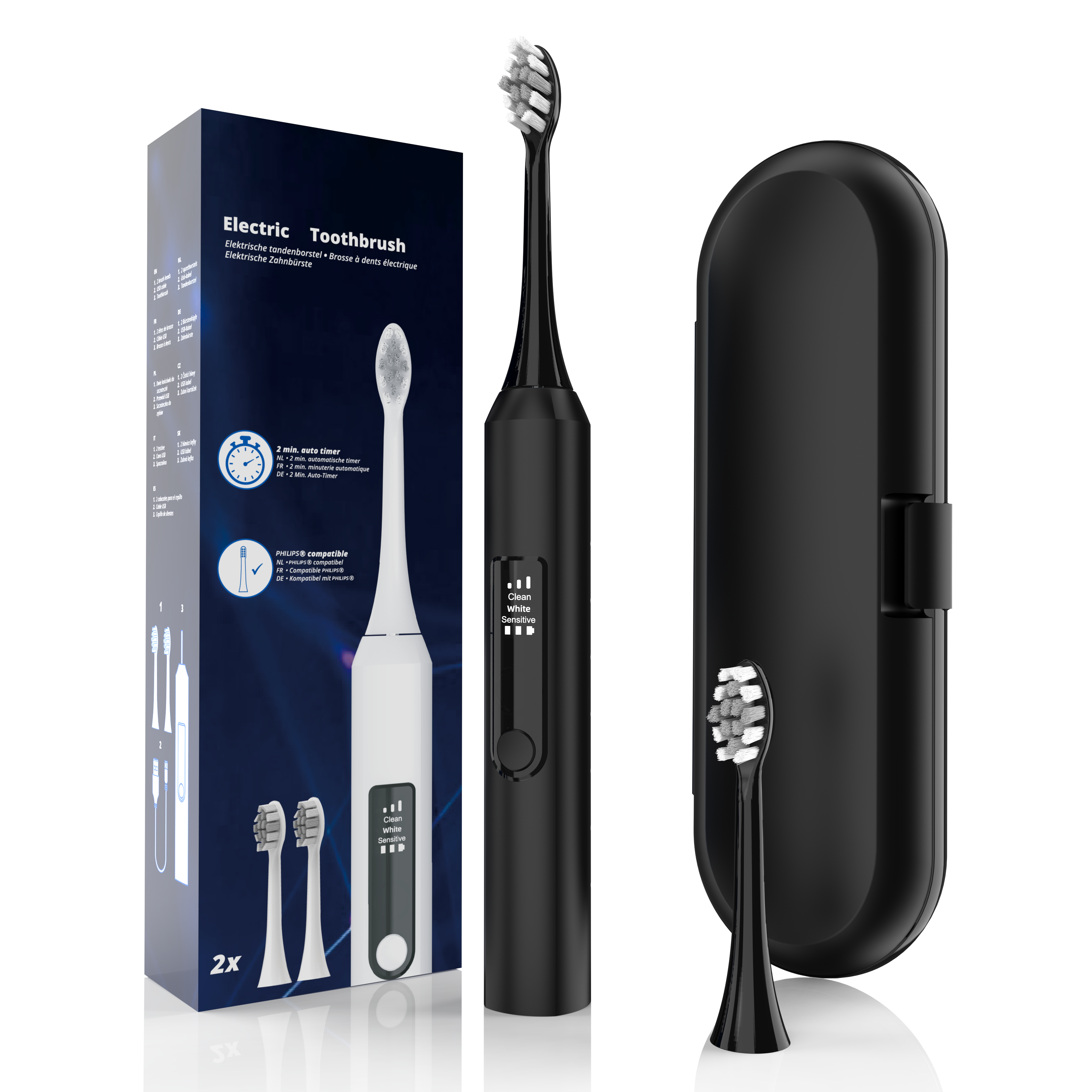 IPX7 Waterproof High Quality Ultra Sonic Super Wireless Adult Electr Sonic Toothbrush
