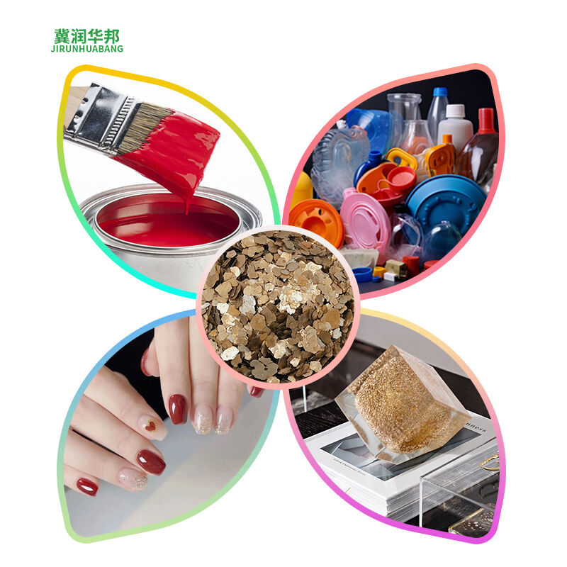 Слюда чөбү (мусковит), жылтыр алтын түстөгү чөбү, 60–200 шекил, 50 түрлүү түс, эпоксиддик пол жана стеналарды безеги үчүн жабык түрлөрү жана стекло изделиялары