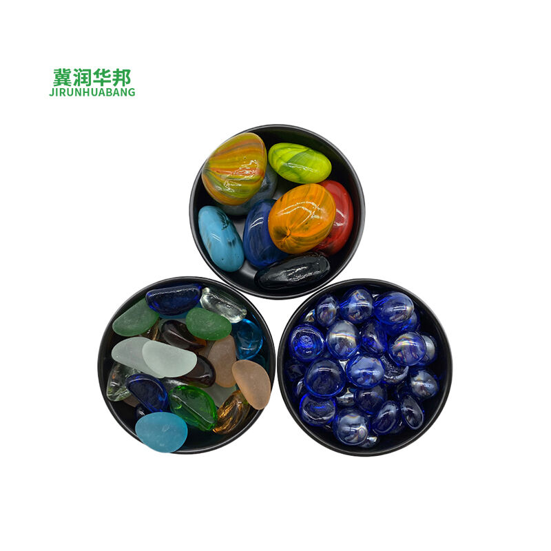 水槽装飾およびテーブルセンターピース用のカラフルなガラス敷石