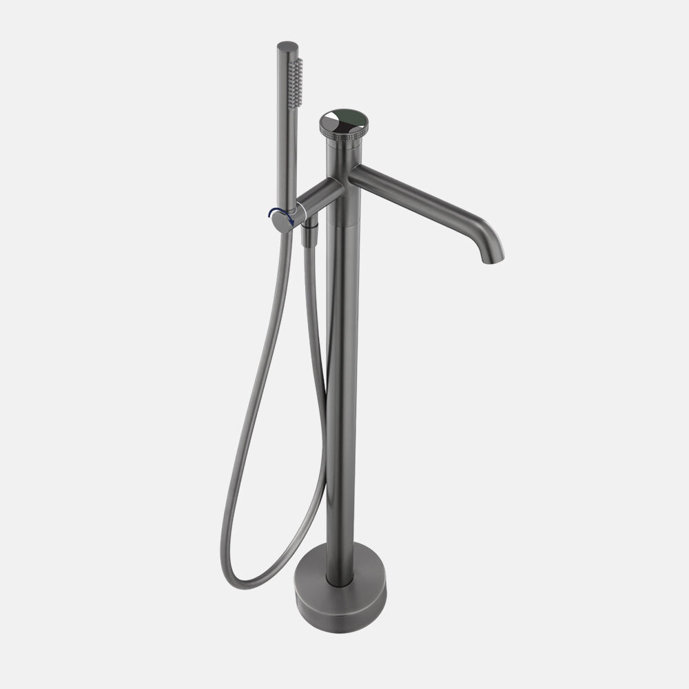 Hot Selling Floor Mounted Matt Black Bathtub  Faucet with Shower Brass Hot and Cold Design Bathtub Faucet Bathroom Bathtub Faucet