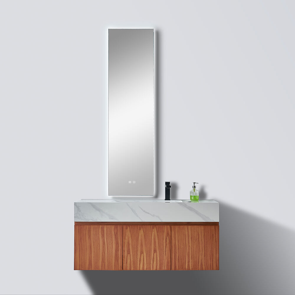 Modern 1.5m under countertop bathroom cabinet with LED mirror AGBV006