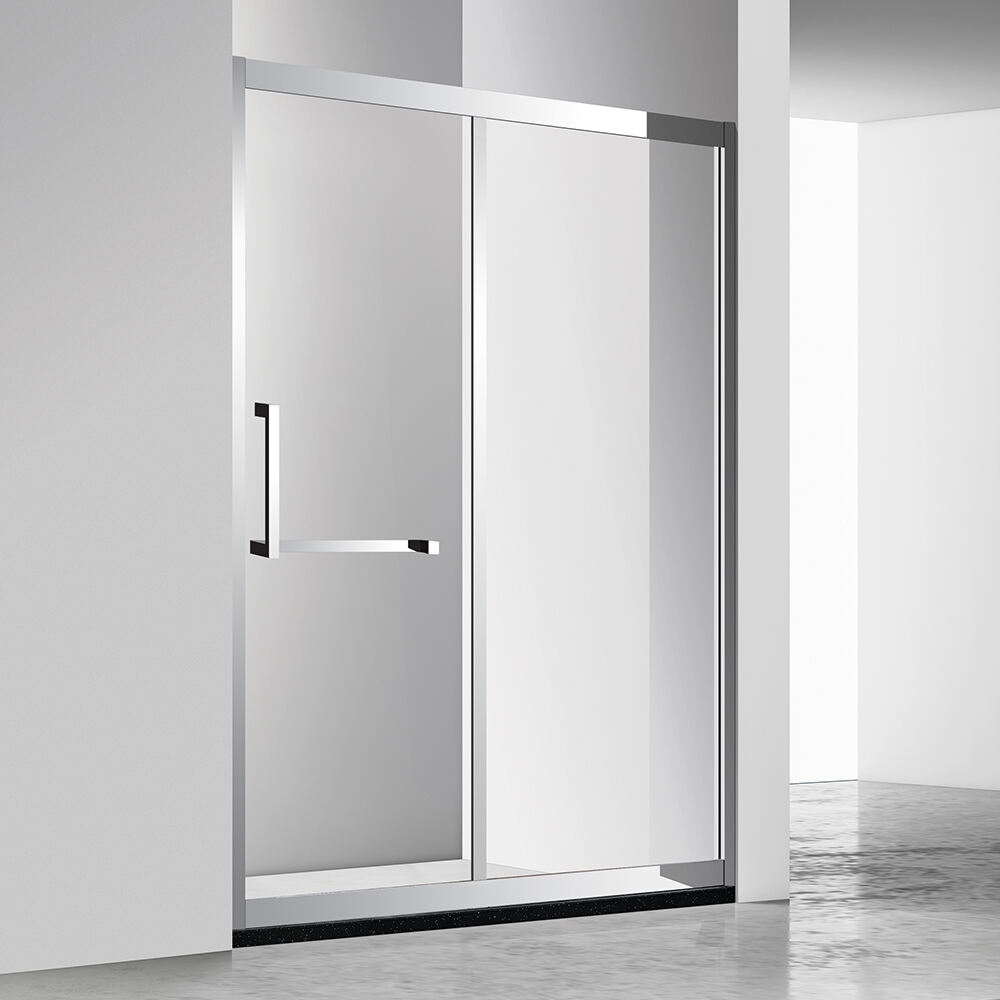 Best Selling Single Sliding Frameless Bathroom Door Tempered Glass Matte Black Perfect for Home and Hotel