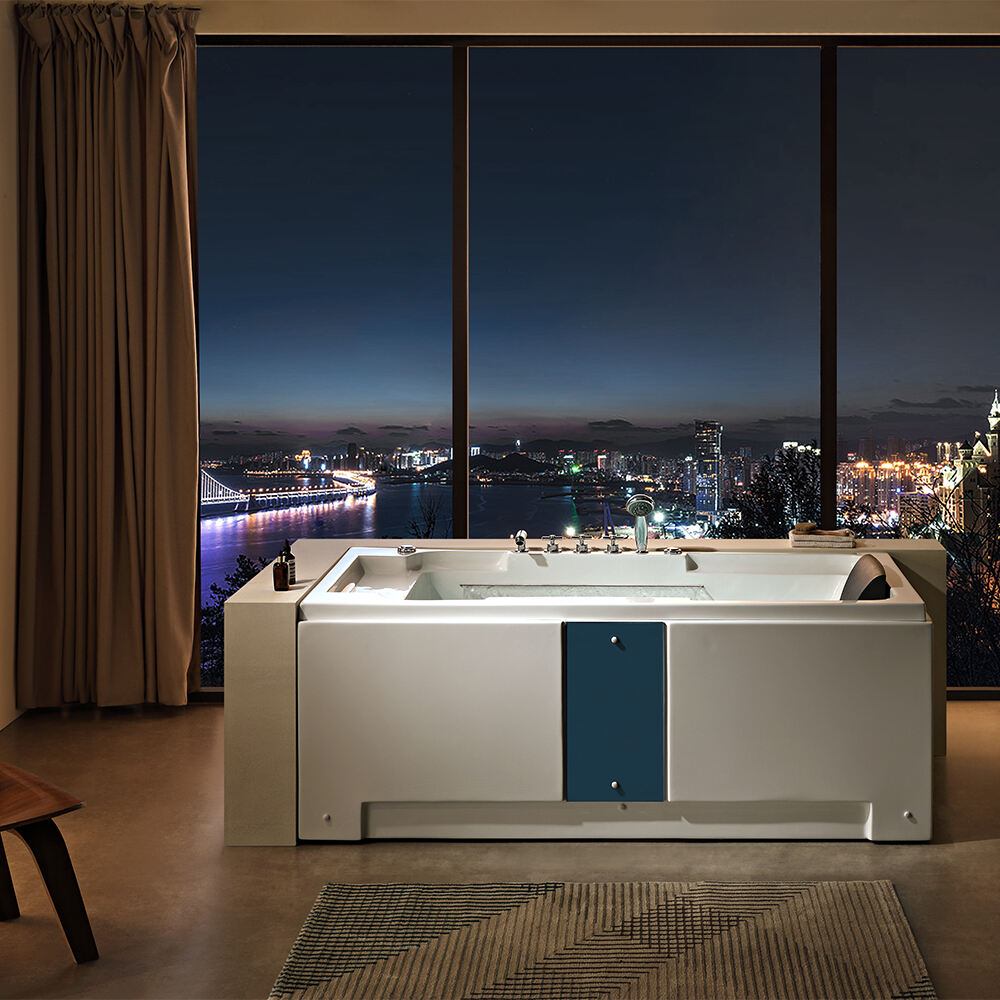 Hot Sell Simple Design 5 Years Warranty Single Threshold White Solid Resin Soaking Embedded Bathroom Bathtub