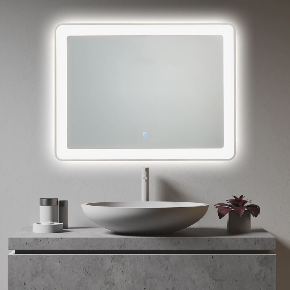 Modern Luxury Mirror Bathroom customized LED Backlit Defogger Smart Mirror 