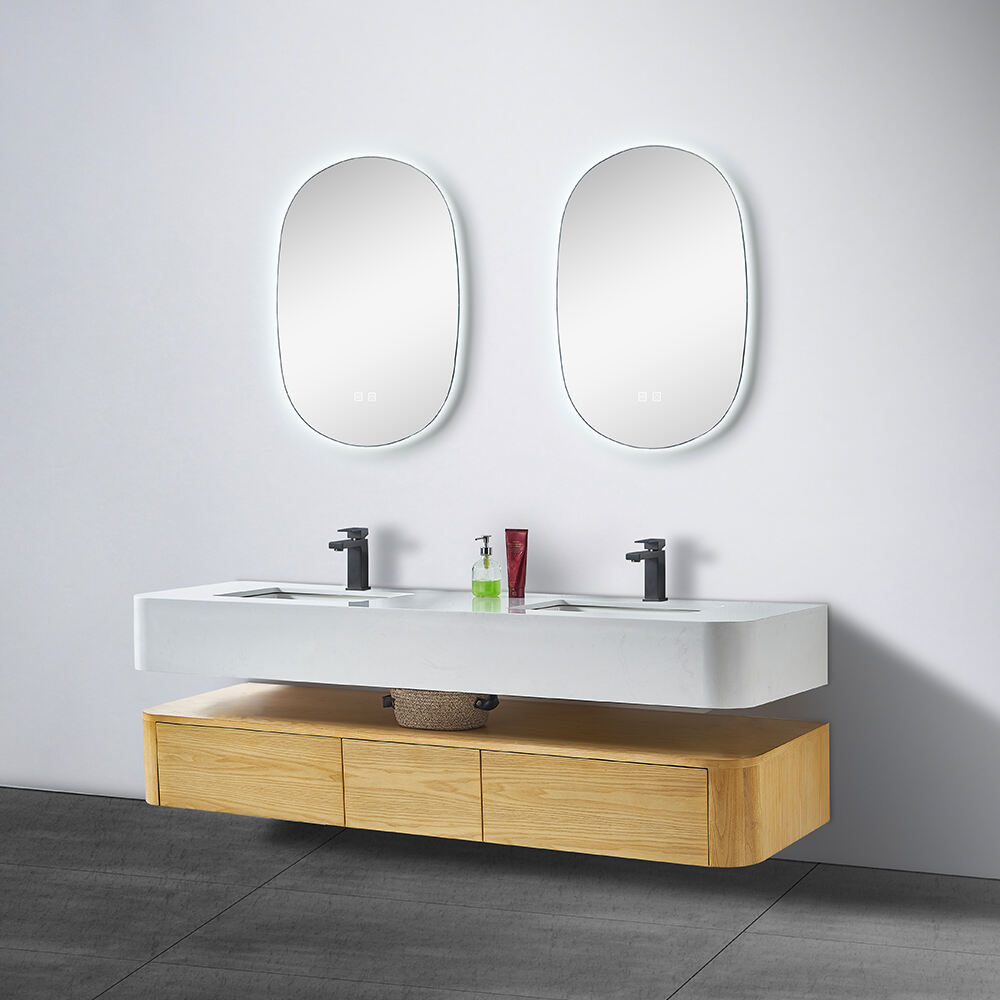 Hot Selling Wooden Bathroom Cabinet with Mirror Modern Design Wall-Mounted Direct from Source Factory at Factory Price