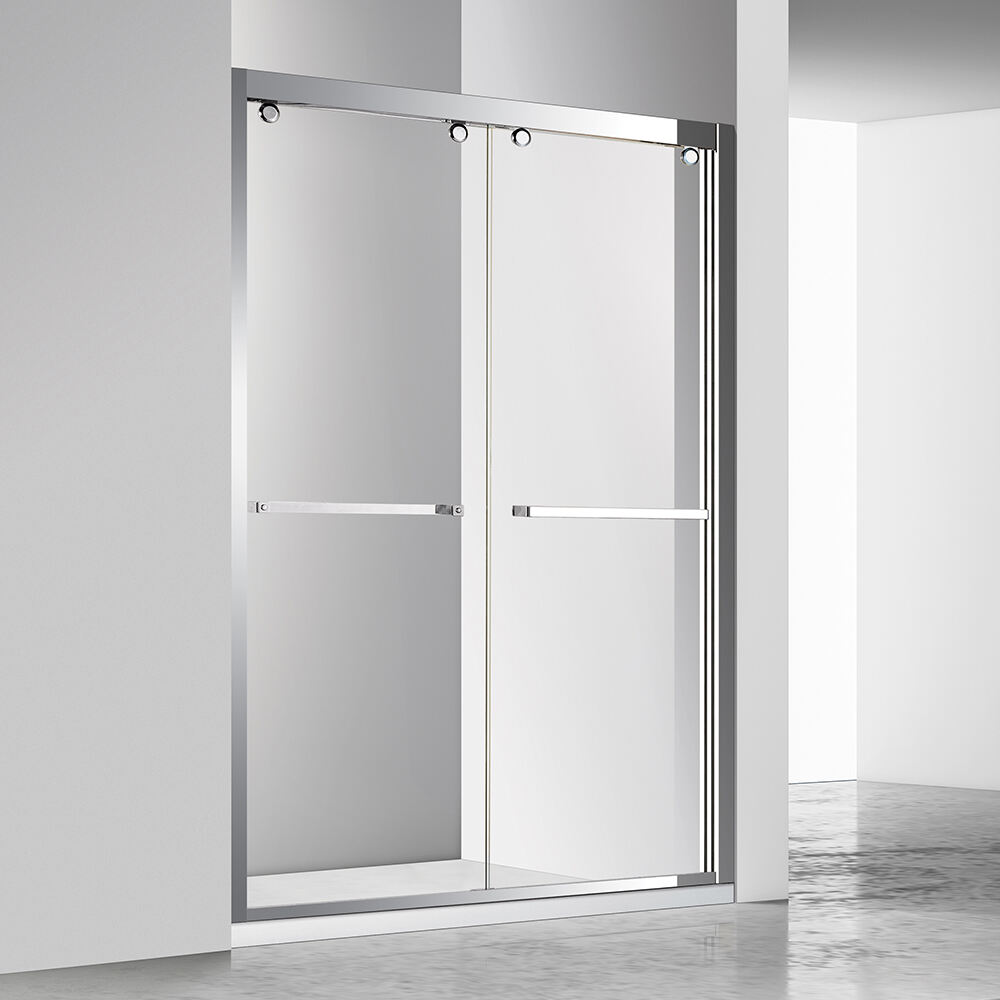  Popular Home Hotel Double Sliding Frameless Bathroom Door Tempered Glass Matte Shower Door
