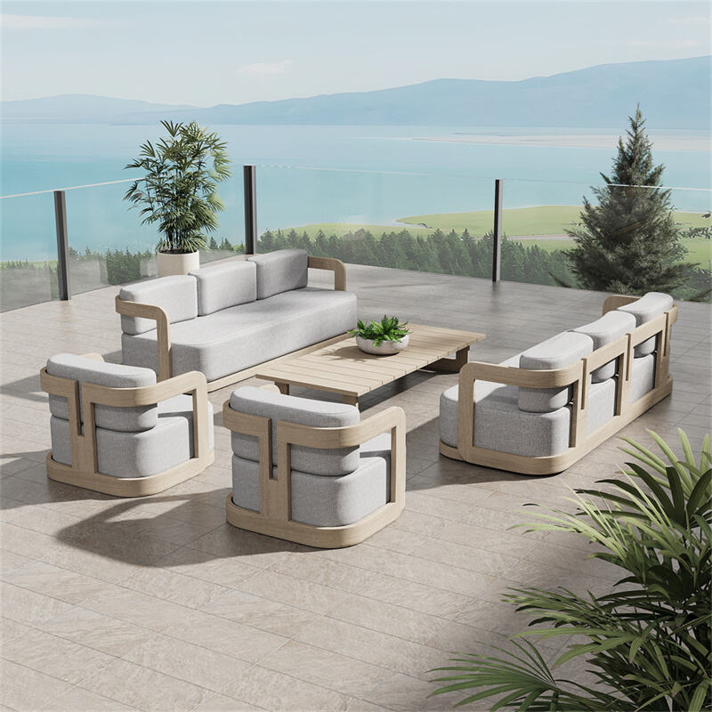 Outdoor Furniture Sofa Set Garden Sofas Patio Furniture Set L Shape Sofa Garden Chairs Metal Modern Aluminum Frame Couch Set