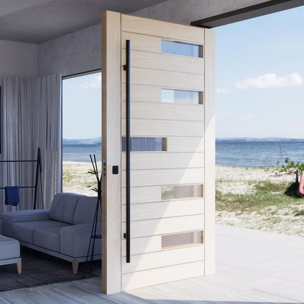 Hot Sell Exterior Full House Custom Wood Door Single Swing Good Price Waterproof  Exterior Plywood Door
