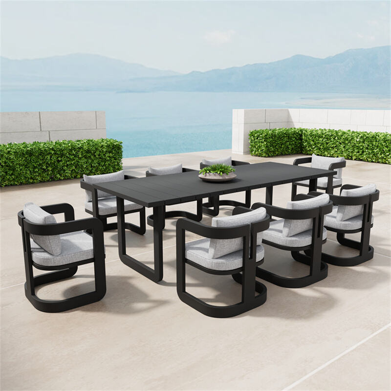 High End Waterproof Outdoor Furniture Fabric Garden Patio Furniture Teak Hotel Sofa Set
