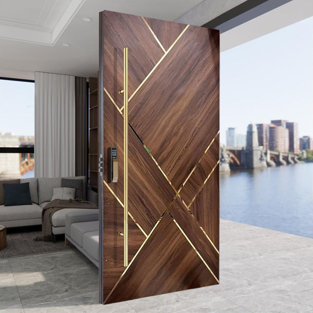 New Arrival Modern Design Hot Sell Wood Door Made in China Low Price Exterior Door Commercial Use for House Exterior Wooden Door
