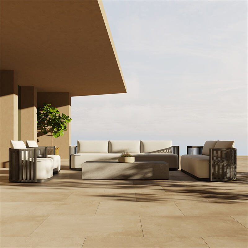 Modern Luxury Outdoor Teak Wood Patio Furniture Set Garden Sofa for Hotels Villa