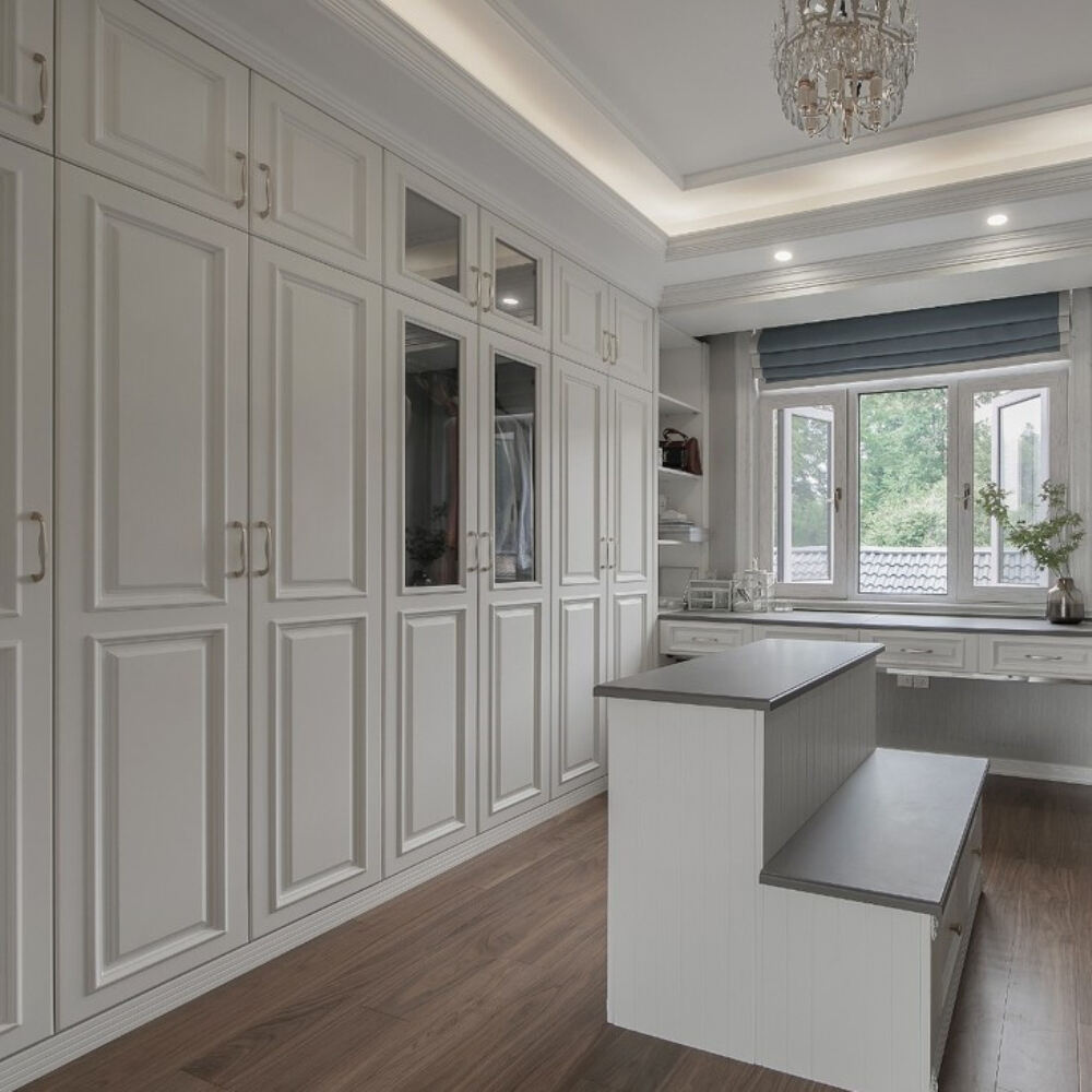 High Quality New Modern Home Customized Wood Wardrobe Build In Design For Dressing