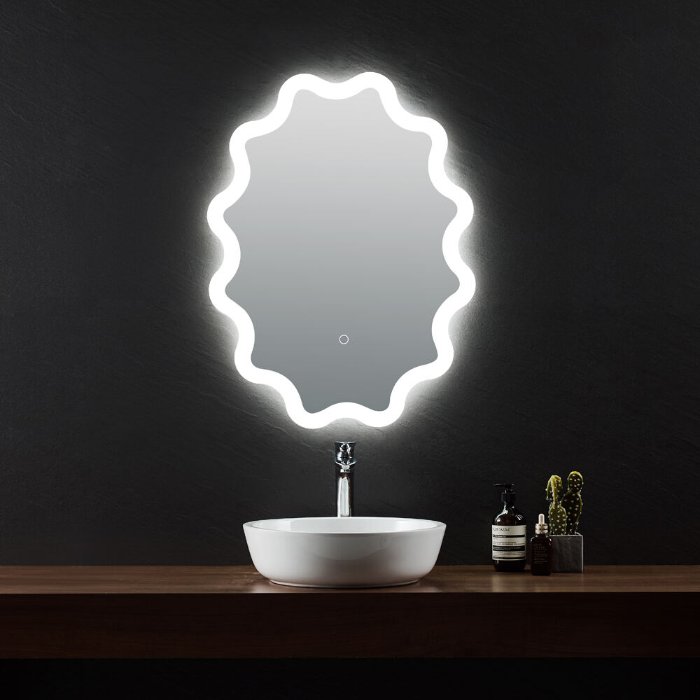 Elegant Mirror Bathroom customized LED Backlit Defogger Smart Mirror For Bathroom