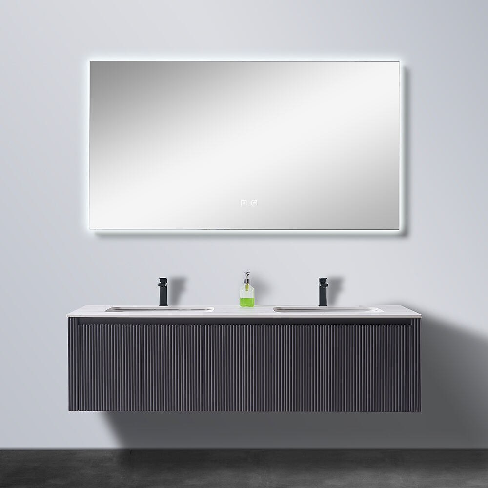 Factory Direct Modern Design Cabinet Manufacturer Wall Mounted Wooden Painting Long Bathroom Cabinets With Mirror