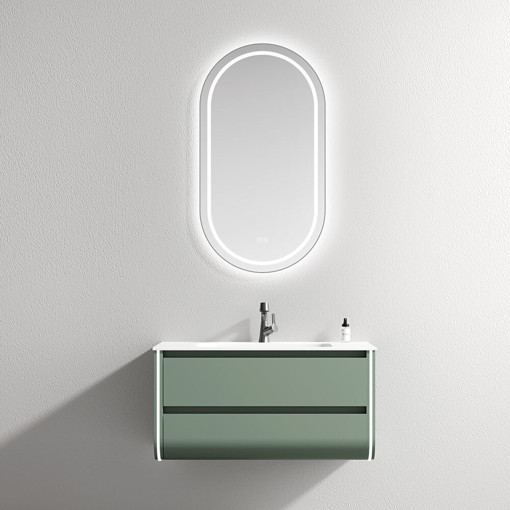 Hot Selling Modern Design double Sink Bathroom Wall Cabinet Floor Standing Brown Painted Bathroom Vanity with Mirror for Bathroom