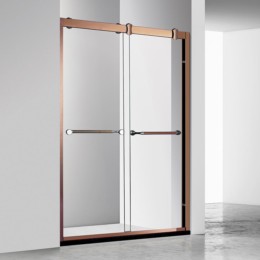 Budget Friendly Hotel Style Matte Black Frameless Sliding Shower Door Tempered Glass