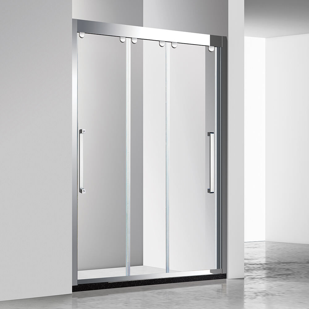 Modern Luxury Home Hotel Double Sliding Frameless Bathroom Door Tempered Glass Matte Shower Door