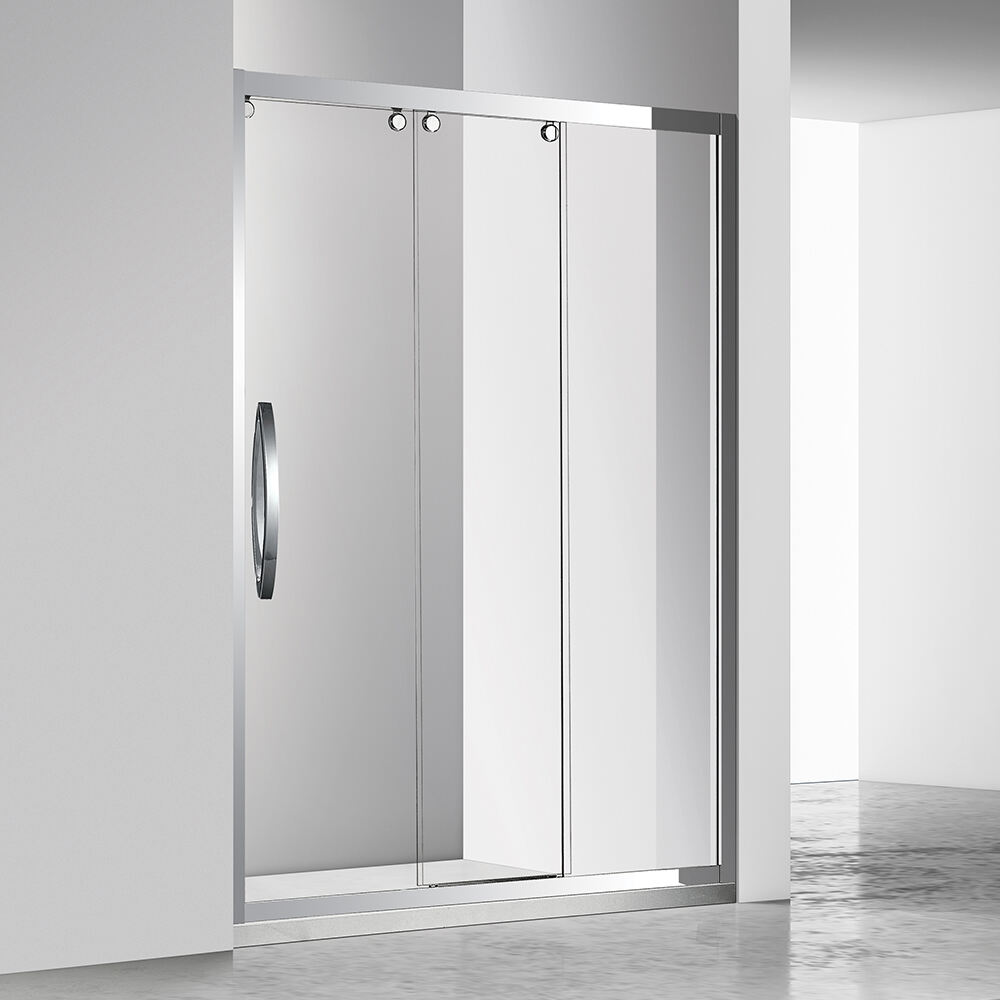 Affordable Luxury Single Sliding Frameless Bathroom Door Tempered Glass Matte Black Perfect for Home and Hotel