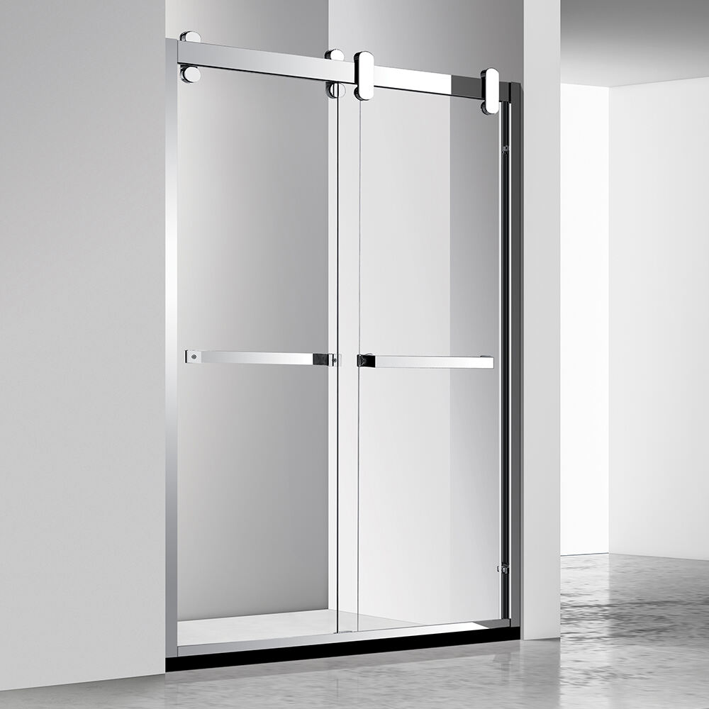  Price Competitive Home Hotel Sliding Frameless Bathroom Door Tempered Glass Matte Black Shower Door