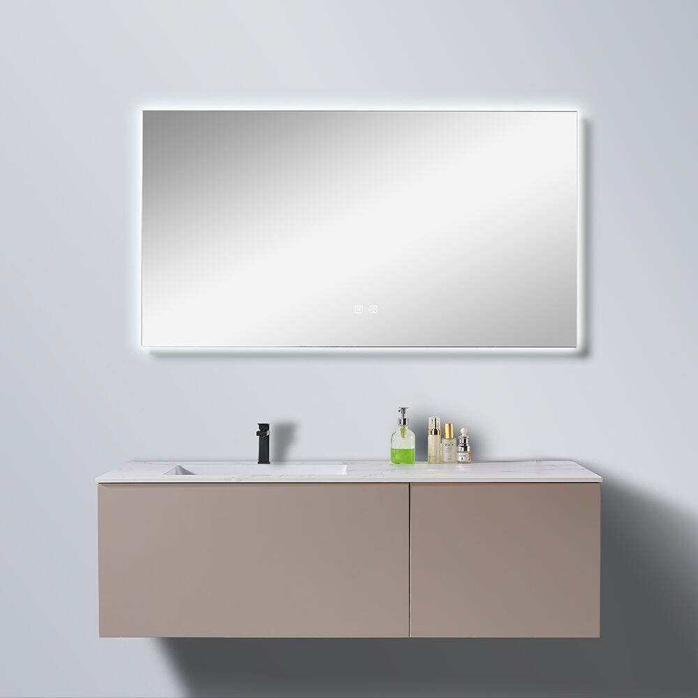 Simplicity modern bathroom cabinet with led mirror AGBV010
