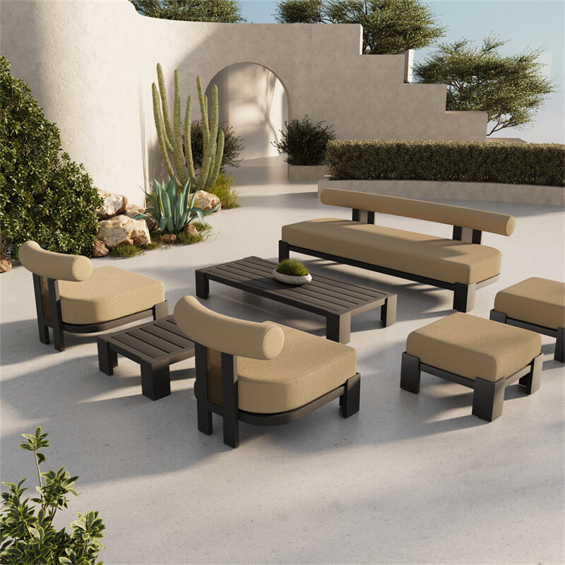 High End Garden Lounge Luxury Outdoor Furniture Sectional Solid Patio Furniture Wooden Teak Sofa Set Outdoor Conversation Sets