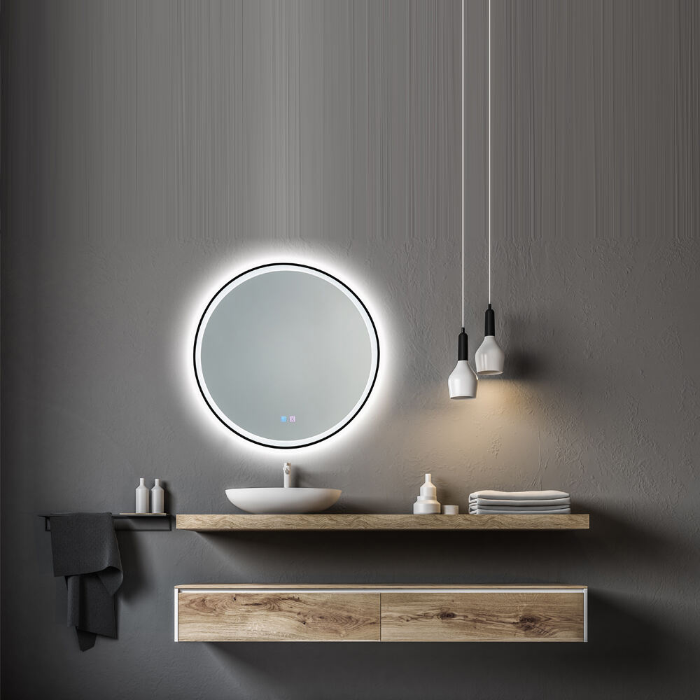 Modern Smart Rectangle Rotating LED Mirror Home Hotel Bathroom Vanity Mirror White Light Bathroom Mirror With LED Lights