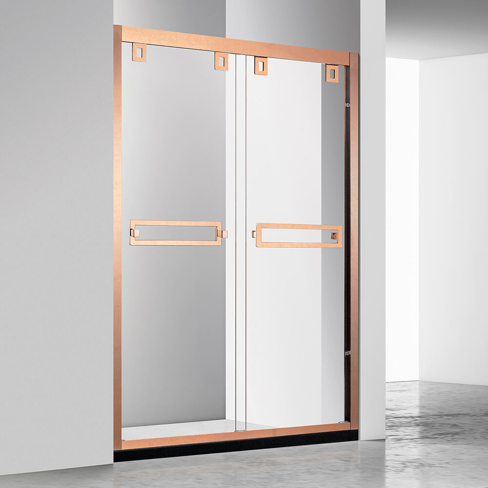 Hot Sell Hotel Style Matte Black Frameless Sliding Shower Door Tempered Glass