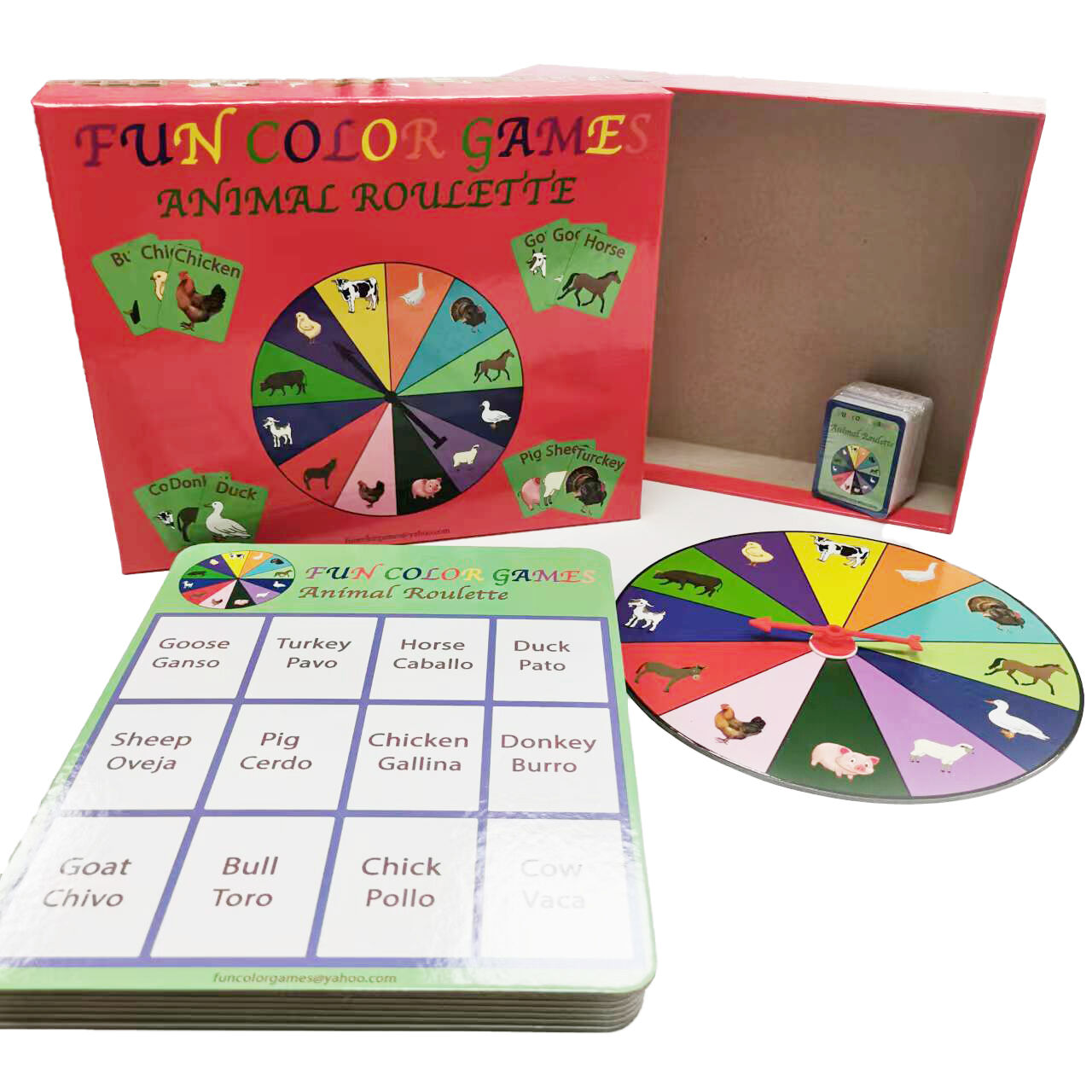 OEM Custom FUN COLOR GAMES Animal Roulette Learning Cards for Kids Wholesale Educational Game Manufacturer