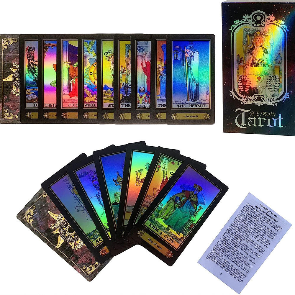 RE Waite Rainbow Holographic Gold Foil Tarot Deck Luxury Gift Set