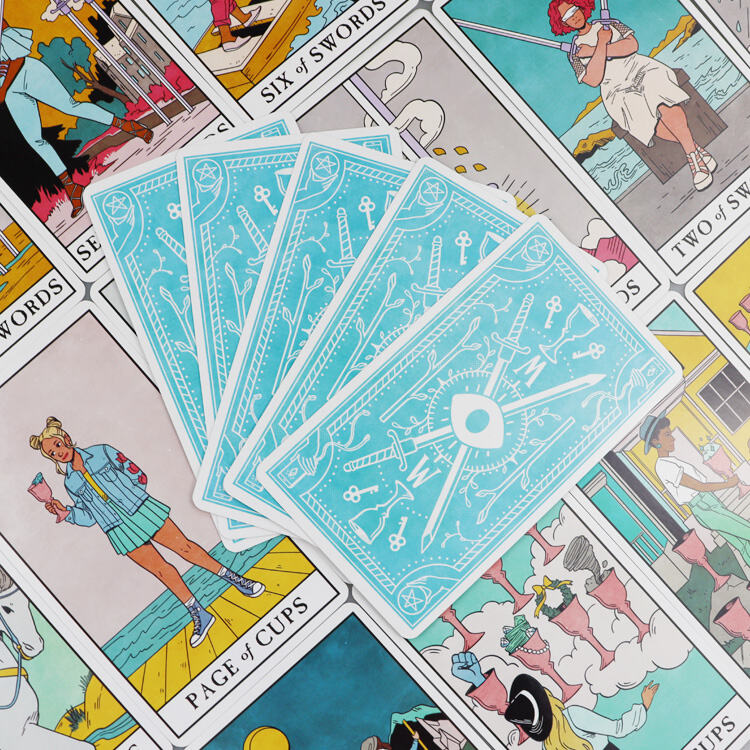 Modern Witch Tarot Deck with Rainbow Holographic Edges & Guidebook OEM ODM