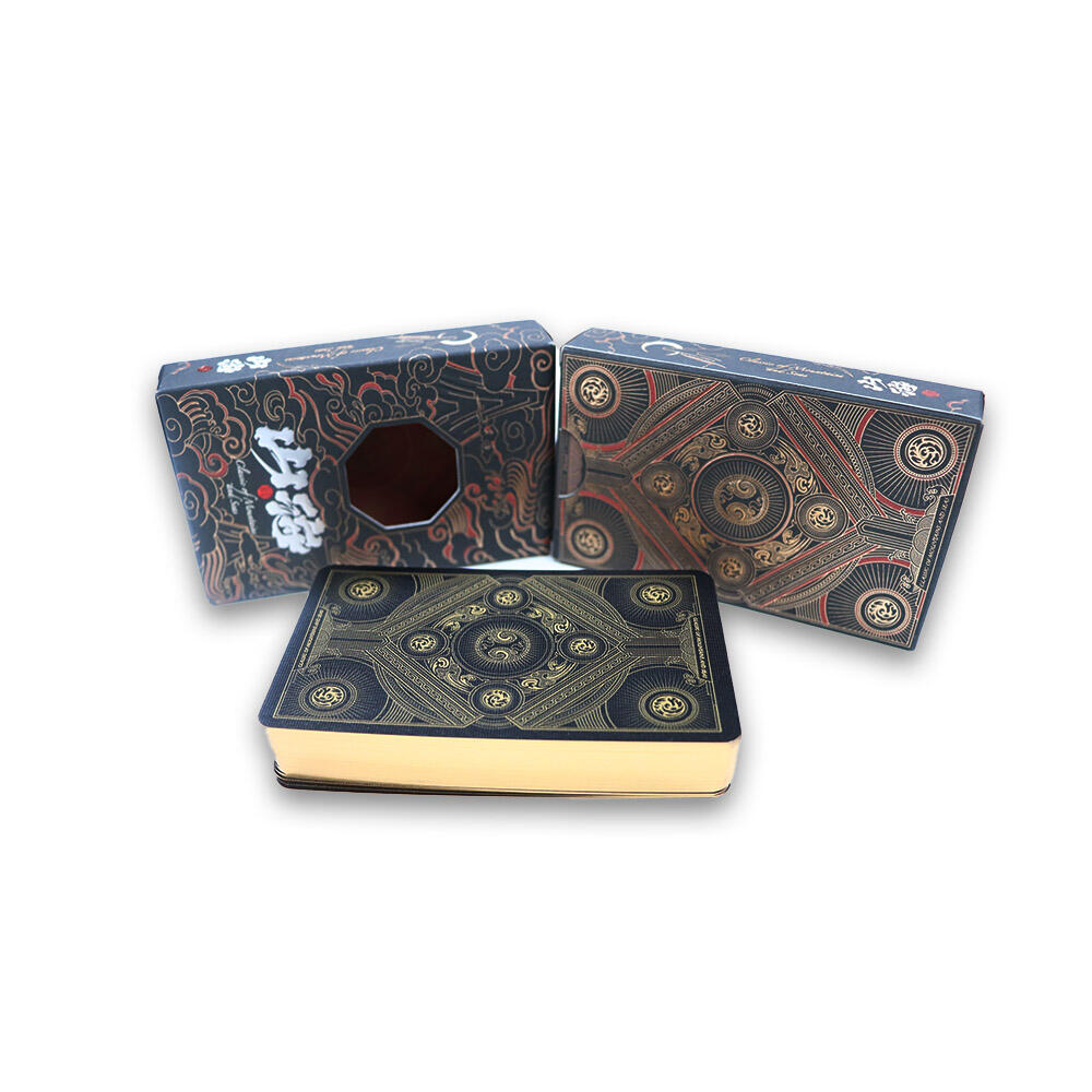 Shan Hai 300g Black Core Gold Foil Playing Cards - Luxury Chinese Design