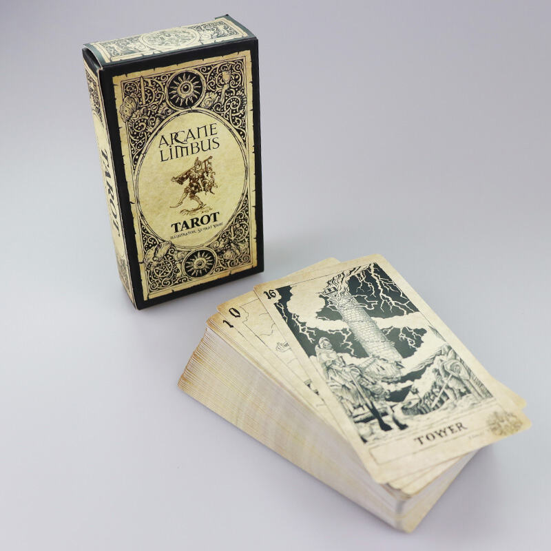 Arcanum Limbus Gothic Etching Tarot Deck, 78 Cards Aged Paper, Custom OEM/ODM