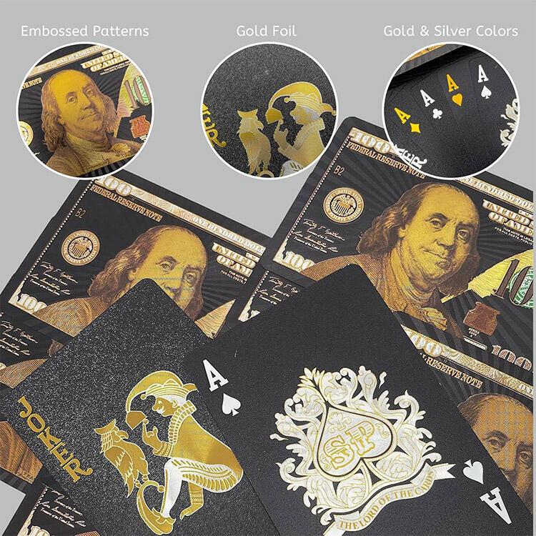 Luxury Gold Foil & Silver Foil PVC Playing Cards Custom Designs OEM ODM